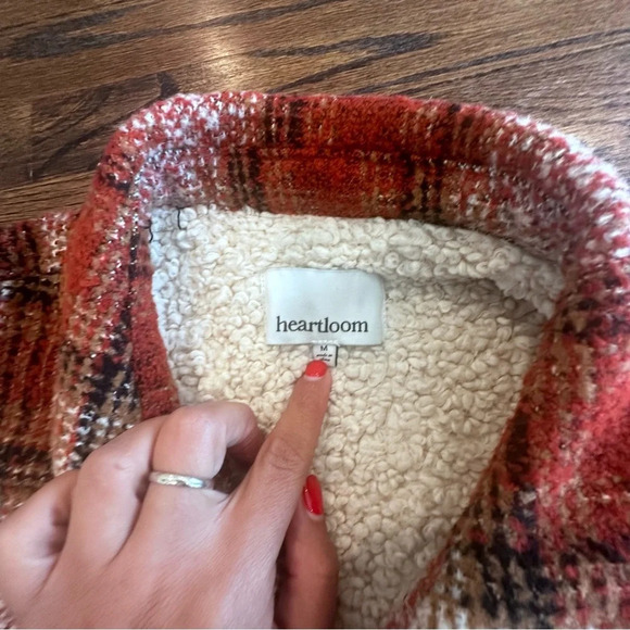 Heartloom REVOLVE Checkered Plaid Teddy Jacket in Brown, Rust and Cream - Picture 11 of 15